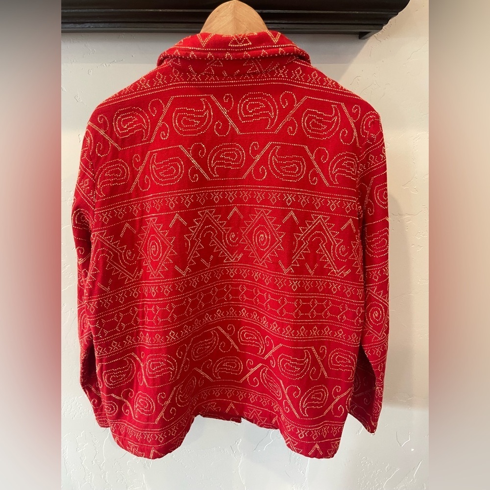 Vintage rare find Coldwater Creek Red  Button-Front jacket size M - Picture 3 of 10